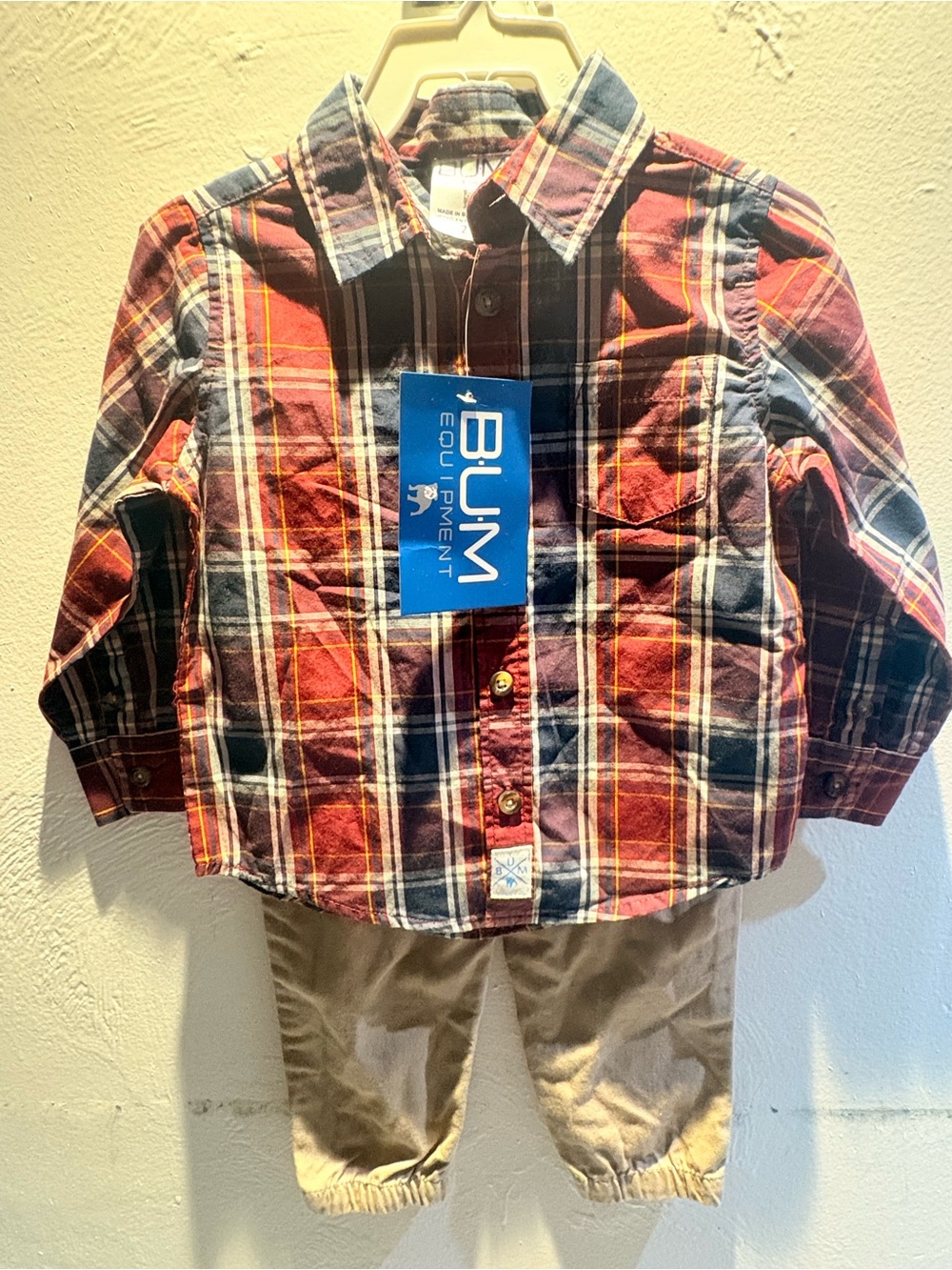 Equipment Toddler Plaid Button-Up Shirt - Red & Blue